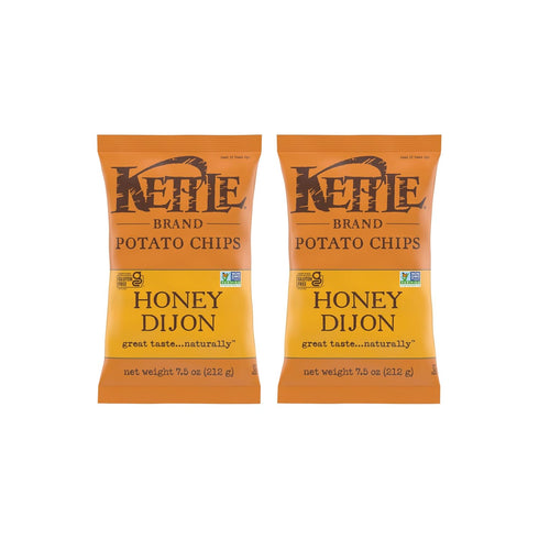 Kettle Brand Potato Chips,Honey Dijon Kettle Chips,7.5 Oz,(Pack of 2)