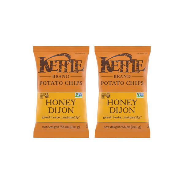 Kettle Brand Potato Chips,Honey Dijon Kettle Chips,7.5 Oz,(Pack of 2)