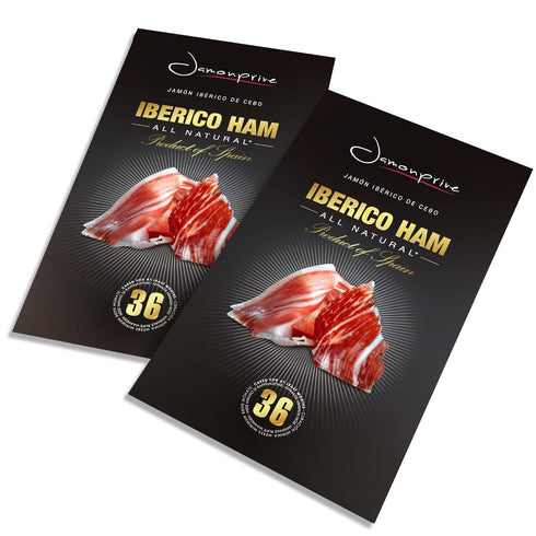 (4oz) (2 oz Pack 2 Spanish Iberico Ham Sliced Jamonprive - Spanish Jamon Iberico Grass-fed (Pata Negra) with NO