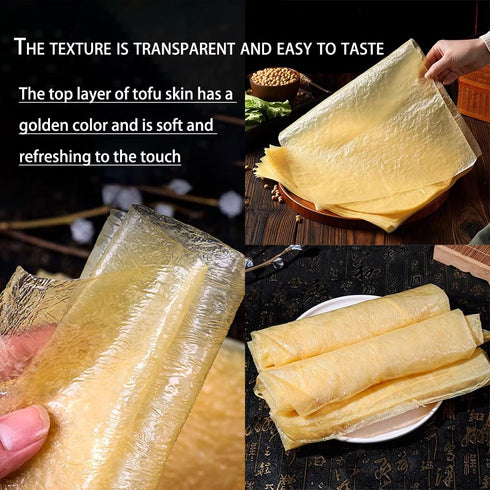 Sheets,3.53Oz Bean Curd Sheets,The Top Layer Of Tofu Skin Has A Golden Color And A Soft And Refreshing Texture When