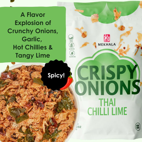 (3.52oz) (2.5oz) Mekhala Organic Gluten-Free Thai Green Curry Paste and Thai Chili Lime Crispy Onion Bundle