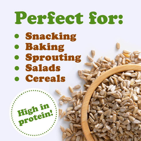 5 Food to Live Sunflower Seeds, Pounds Non-GMO Verified, Kernels, No Shell, Kosher, Raw, Vegan, Sirtfood, Bulk