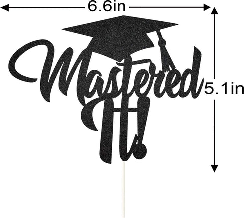 Mastered It Cake Topper - 2021 High School Graduation Cake Decor, College Graduation Party Supplies
