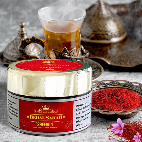 100% 0.106 oz (3 Behal Sahab Pure Saffron - Gram), Premium Quality, Handpicked Kashmiri Kesar, Natural & Aromatic
