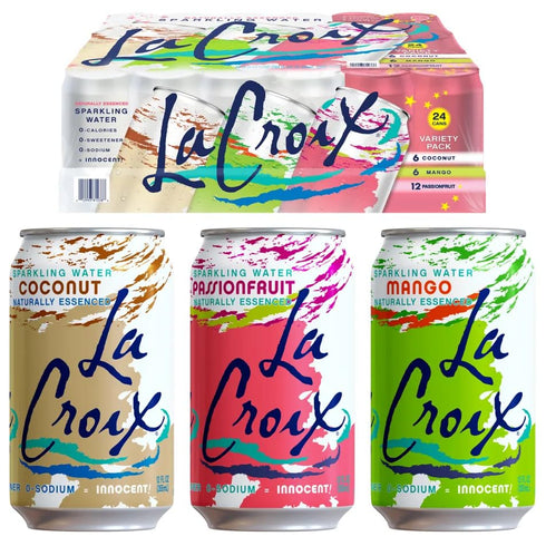 LaCroix Sparkling Water Tropical Variety Pack | 24-Pack of 12oz Cans |