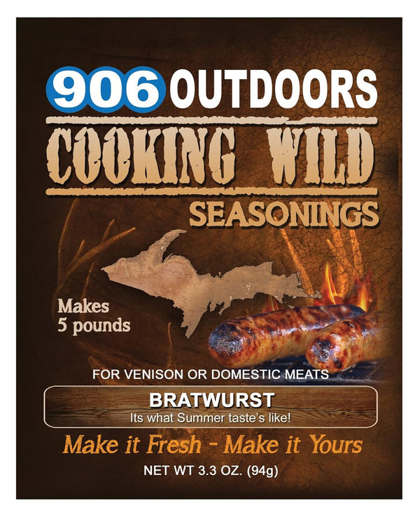 Cooking Wild Seasonings Bratwurst Fresh Sausage Seasoning, Seasons up to 5 pounds of Wild Game