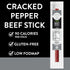 1 (12 Pack) Good Fod Foods Cracked Pepper Meat Sticks Low FODMAP Snacks for a Healthy Gut, Zero Sugar Jerky Sticks