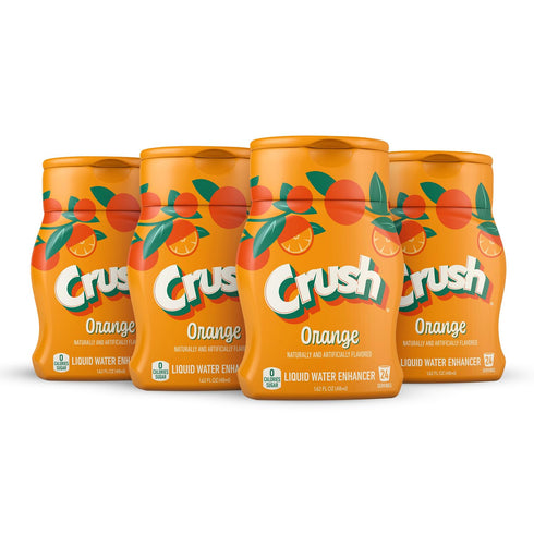 Crush, Orange, Liquid Water Enhancer New, Better Taste! (4 Bottles, Makes 96