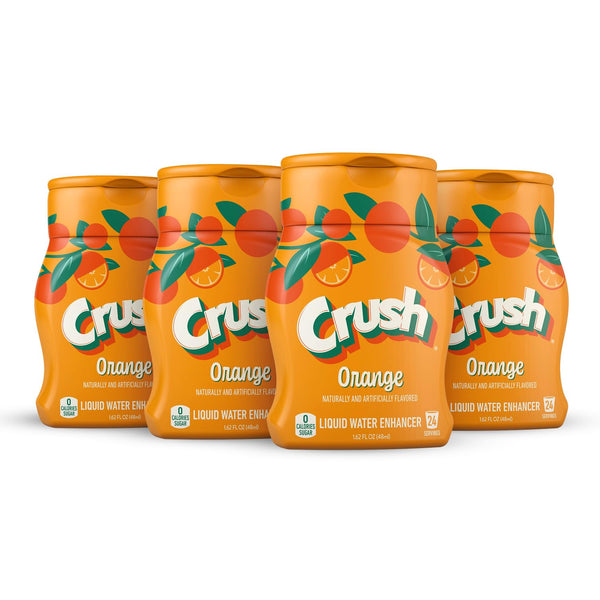 Crush, Orange, Liquid Water Enhancer New, Better Taste! (4 Bottles, Makes 96
