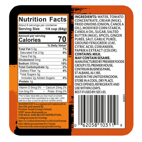 Sharwood's 14.1 oz (3 Pack) (3 Pack, Sharwoods Indian Cooking Sauce, Rich Authentic Flavor, Quick & Easy Meal Prep