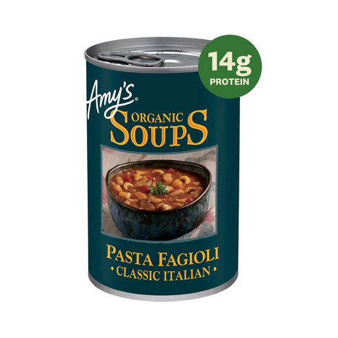 13.65 (Pack 12) Amy's Organic Classic Italian Pasta Fagioli Soup, Dairy Free, Non GMO, Ounces