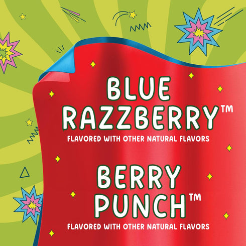 Fruit Roll-Ups Pack 5 oz (10 Count) Sour Fruit Flavored Snacks, Blue Razzberry & Berry Punch Flavors, Variety