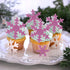 Gyufise 50Pcs Purple Edible Cupcake Toppers, Snowflakes Cake Decoration for Winter Birthday Party Supplies