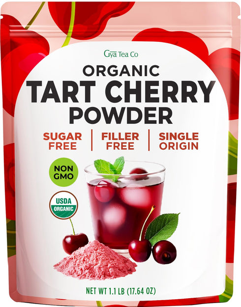 Set 2x1.1 Lb Gya Tea Co Tart Cherry Powder & Whole Milk Powder - Non-GMO - For Baking, Smoothies & Recipes