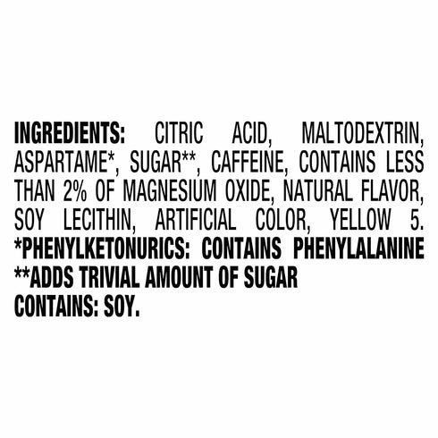 10 Packets, 0.9 oz Crystal Light Drink Mix with Caffeine, for Convenient On-the-Go Flavorful Hydration, Citrus Natural