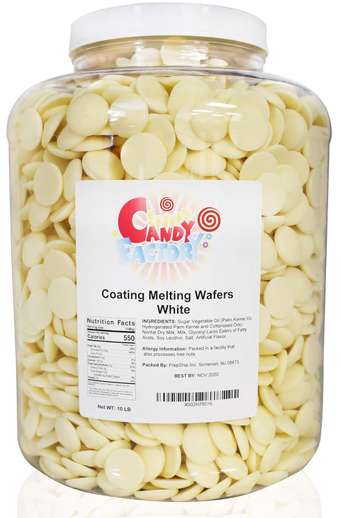 Sarah's Candy Factory Coating Melting Wafers in Jar, 10 Lbs White Melting