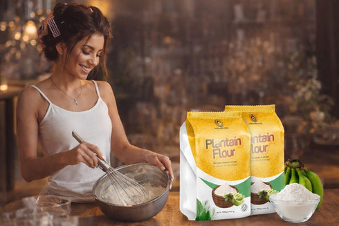 TundeLaniran Foods (1.1 lbs) Plantain Flour | GREEN PLANTAIN FLOUR | Gluten Free and Allergy Free | Healthy Alternative