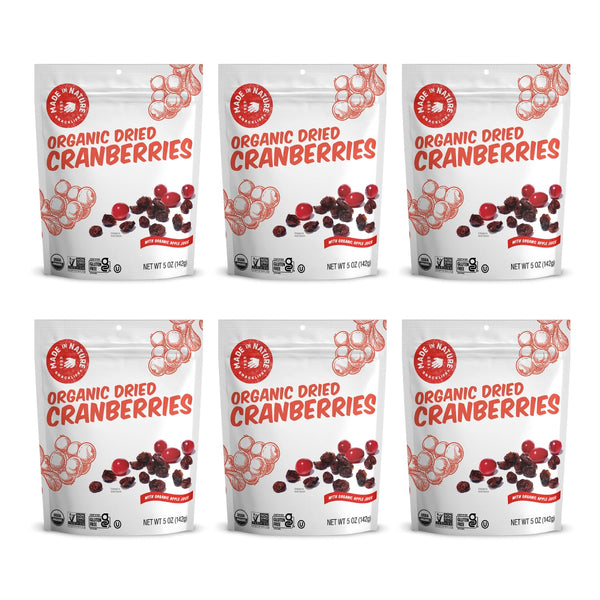 Made In Nature Organic Dried Cranberries, 5 Ounce (Pack of 6) Sweetened
