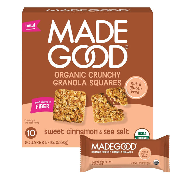 Made Good MadeGood Sweet Cinnamon & Sea Salt Crunchy Granola Squares (5 Count)