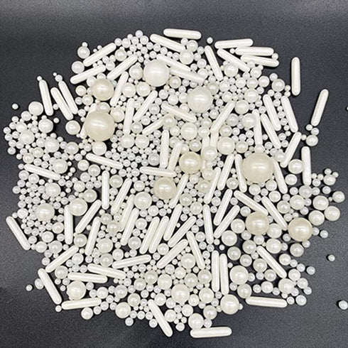 CHOCKACAKE White Edible Pearl Jimmes Sugar Sprinkles Candy 4.2oz Baking Edible Cake Decorations