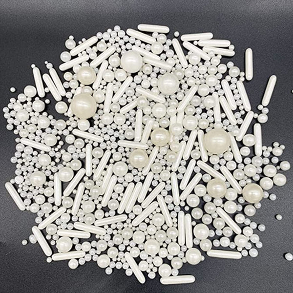 CHOCKACAKE White Edible Pearl Jimmes Sugar Sprinkles Candy 4.2oz Baking Edible Cake Decorations