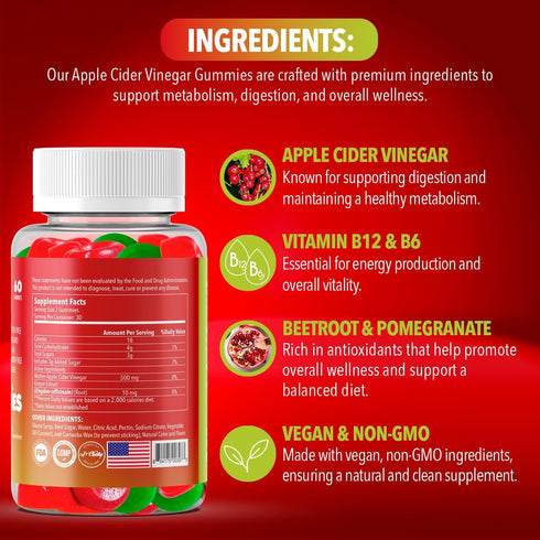 Gummies Gummies, Dr. Robaina Apple Cider Vinegar Supports Metabolism, Debloat & Weight Loss ACV Appetite Suppressant
