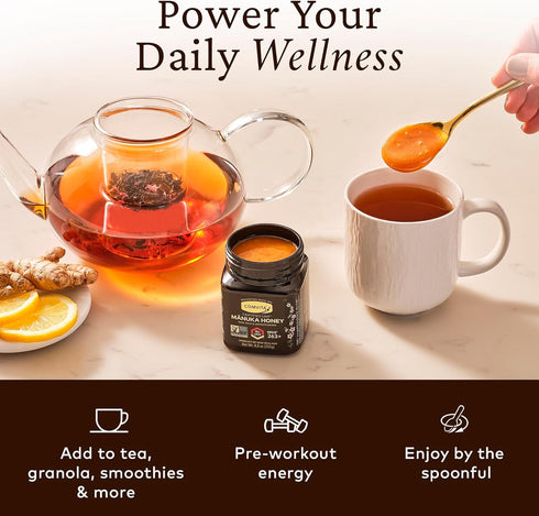 10+ 263+) Immune 250g (8.8 oz) Comvita Manuka Honey UMF (MGO - Raw Manuka Honey New Zealand, Pure & Unpasteurized