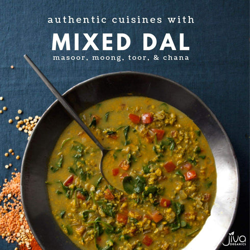 2LB 32oz Jiva Organic Mixed Dal (Mixed Lentils) Bag