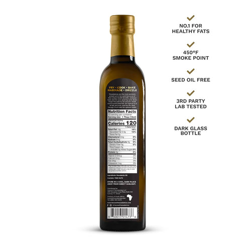 16.9 oz. 3rd 100% House of Macadamias, Macadamia Nut Oil, Extra Virgin, High Heat Cooking Oil, Cold-Pressed, fl.
