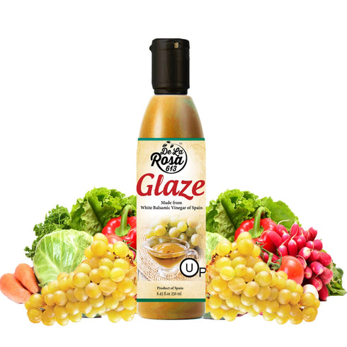 8.45 Oz (Pack 1) De La Rosa White Balsamic Glaze, Kosher for Passover, Vegan, Non-GMO & Gluten Free, Great for Salad