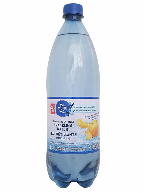 President Choice 1L/35.2 oz PC Blue Menu Mandarin Orange Flavored Sparkling Water, fl