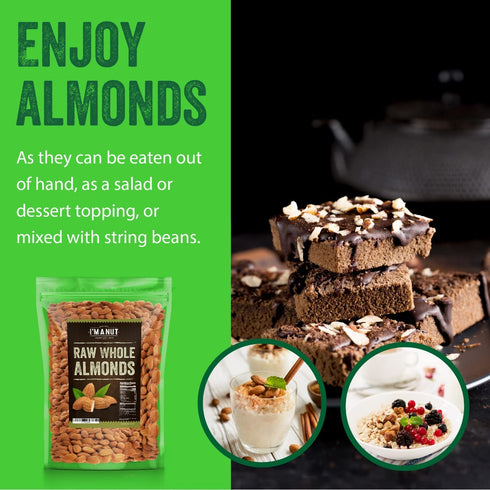 16 oz (1 lb) Raw California Almonds | Natural | Whole | Batch Tested Gluten & Peanut Free | No PPO | Non-GMO | No