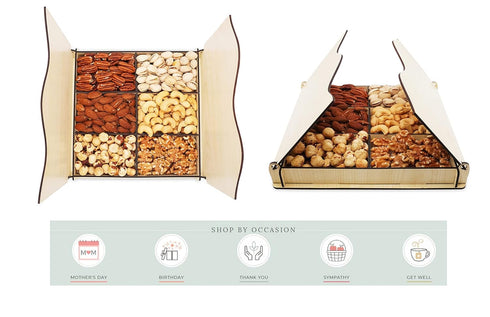 6 Secret Garden`s Dried Fruit and Nuts Gourmet Food Gift Baskets Turns into Basket Healthy Fresh Gift For Thanksgiving