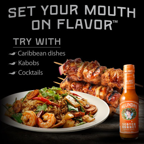 5oz, 3 Pack Melindas Scotch Bonnet Hot Sauce - Gourmet Scotch Bonnet Pepper Sauce - Made with Scotch Bonnet Peppers