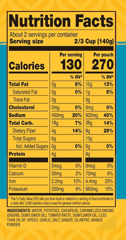 10 (Pack 6) Tasty Bite Indian Bombay Potatoes, Microwaveable Ready to Eat Entre, Ounce
