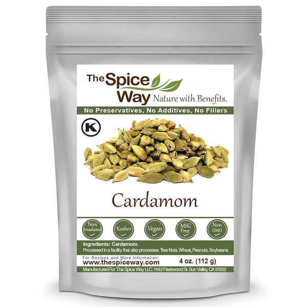 The Spice Way Cardamom Pods- (4 oz) Whole Green Cardamom Pod kosher