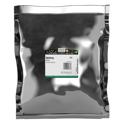 Frontier Co-op Whole Nutmeg, 1-pound Bulk Bag, Aromatic, Subtly Spicy-Sweet Flavor, Kosher,
