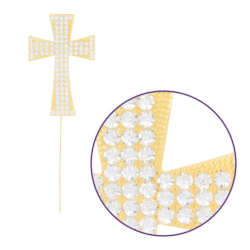 Ella Celebration Cross Cake Topper, Religious Wedding, Baptism, Christening, First Communion Decoration, Gold