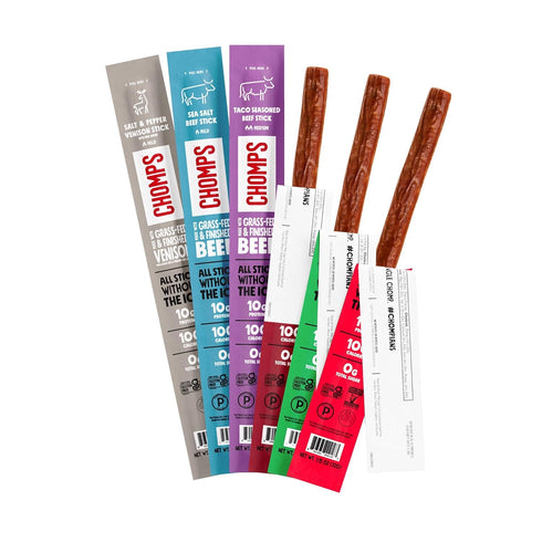 Chomps 6 Flavor Variety Trial Pack - Grass-Fed & Finished Beef and