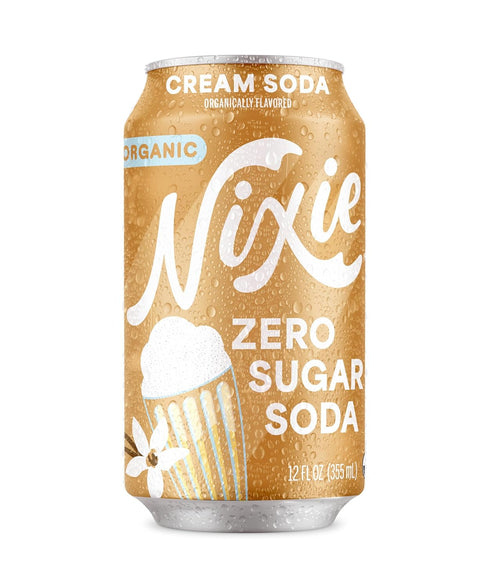 Nixie Organic Zero Sugar Soda, Cream Soda, 0 Sugar, 0 Calories, Healthy