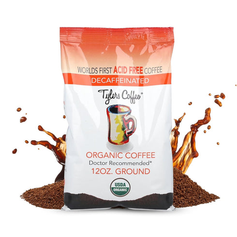 Tylers Coffee USDA Organic Low Acid 100% Arabica Decaffeinated Coffee, Medium Roast,