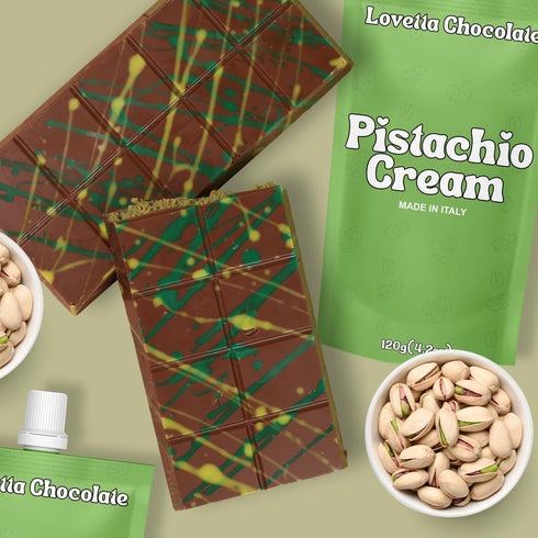 Lovetta 120g (4.23 oz) Pistachio Cream Italian Pistachio Butter, Paste & Spread, Crema de Pistachios Dubai Cream