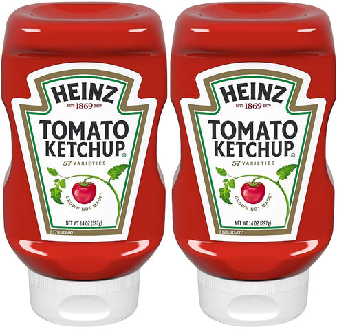 Heinz Classic Squeeze Bottles Ketchup, 14 Oz Bottle, Pack of Two