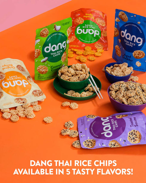 Pack, 3.5 (Pack 6)) Dang Thai Rice Chips | Gluten Free, Soy Free & Preservative Free Rice Crisps, Healthy Snacks Made