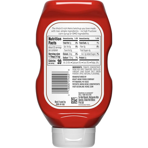 19 oz Heinz Simply Tomato Ketchup with No Artificial Sweeteners, Bottle