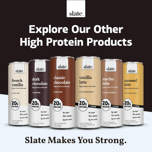 32g 1g 150 2g 11 oz, 12 Slate Milk - High Protein Nutrition Shake - Milk Chocolate - Protein, Sugar, Calories, Net