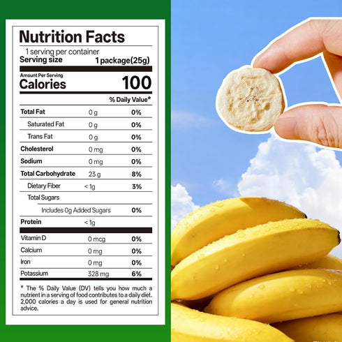 (1) Banana Chips Crispy & Sweet Dried Banana Slices, No Sugar Added,Dried Banana Chips Healthy Snack for Adults & Kids