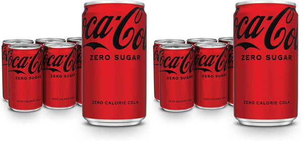 Coke Zero Sugar Mini-Can 7.5 fl oz, 12 Pack (Package May Vary)
