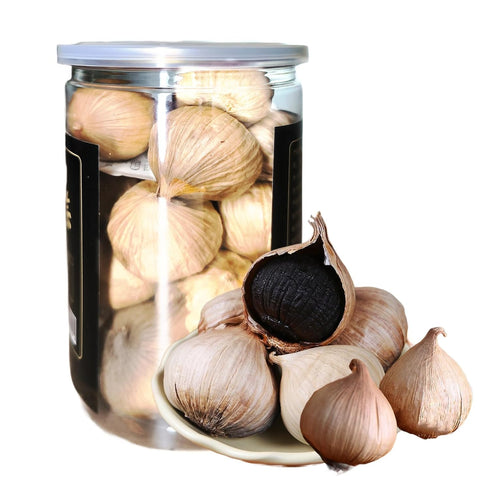 Generic Pickled Black Garlic Whole Cloves Odorless Ajo Entero Negro Natural in a