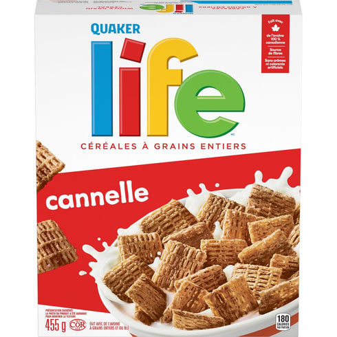 Life 455g/16 oz.,Box, QUAKER Cereal, Cinnamon flavour, (Imported from Canada)